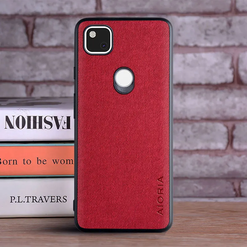 Luxury Textile Leather Phone Case – Soft TPU Hard Cover