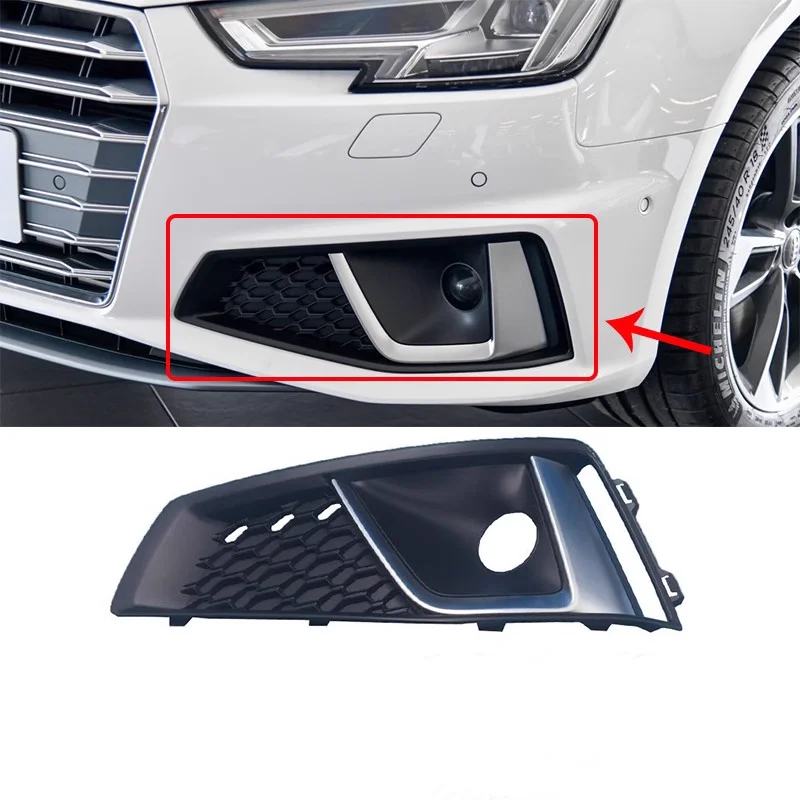 

Pair of Front Bumper ACC Hole Grille Honeycomb Fit for AUDI A4 2019 S-line / S4