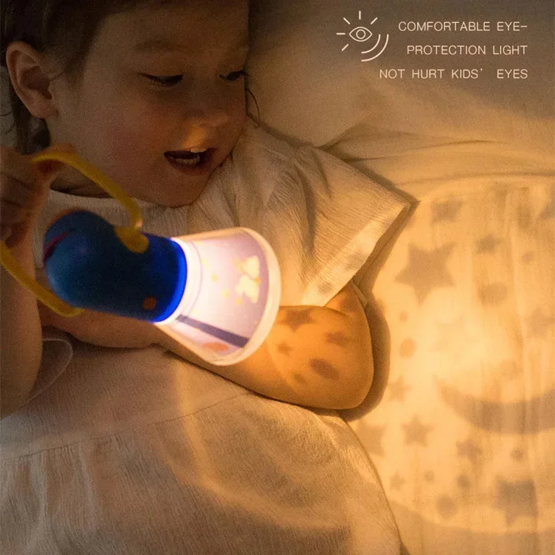 Multifunctional Children's Story Projector Baby Early Education Puzzle Story Machine Sleeping Lamp Flashlight Luminous Toys