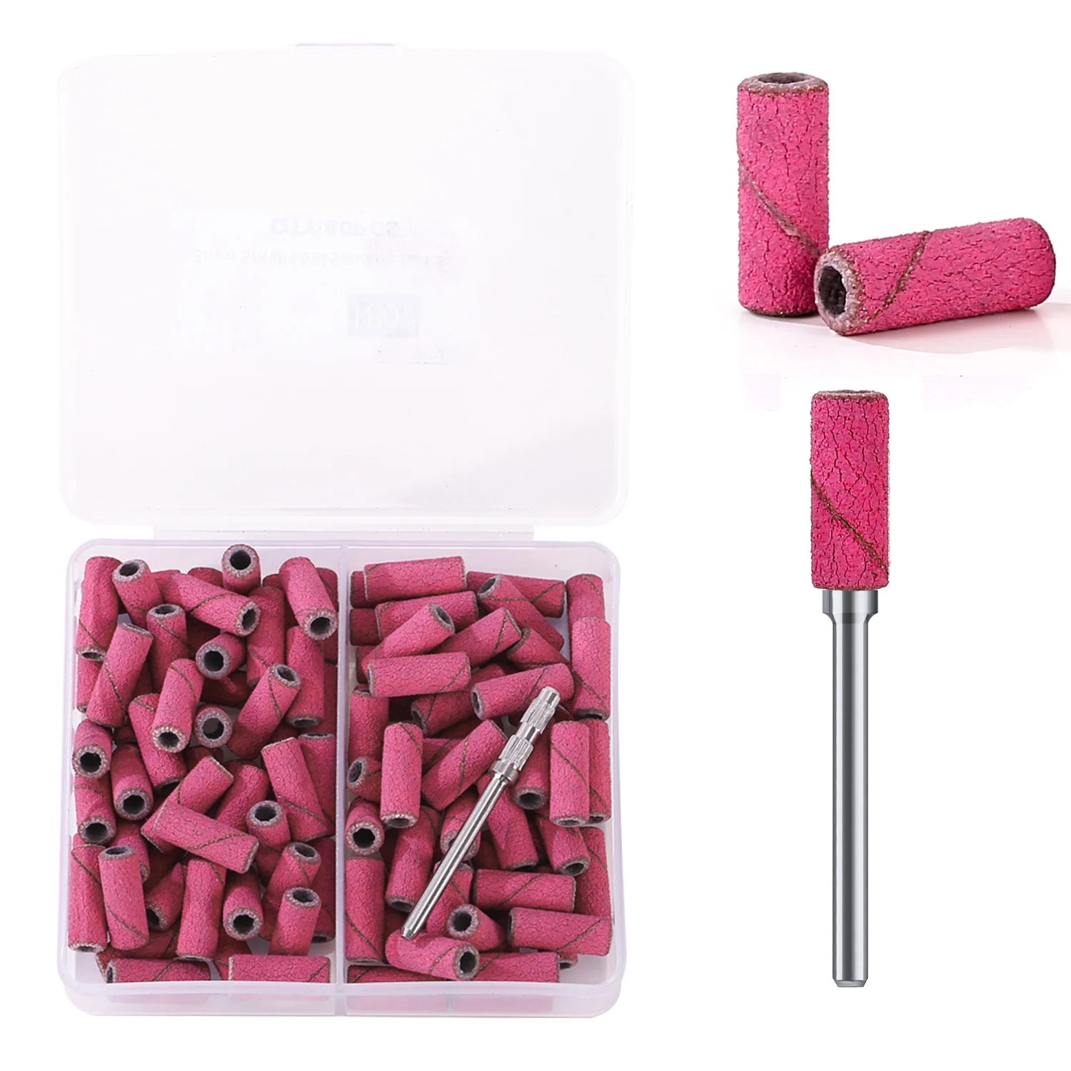 80-Piece Mini Zebra Nail Sanding Bands Set