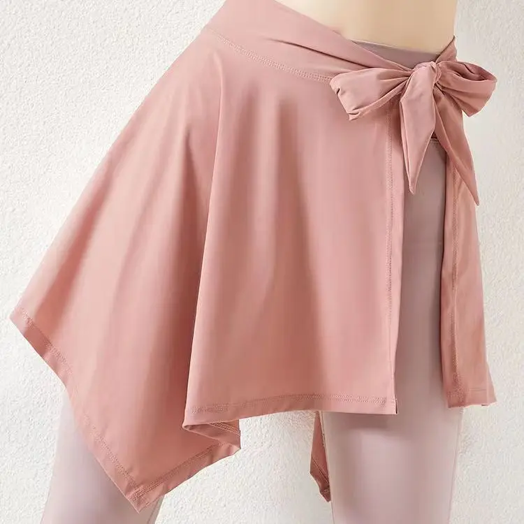 WomenSports Yoga Anti-Awkward Hip-Hiding Skirt Fitness Dance Shawl Running Waist Anti-empty Short Skirt