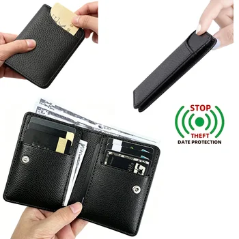 Portafoglio Portatile Ultra Sottile in PU, Mini Porta Carte di Credito, Portamonete, Porta Carte per Uomo, Portafogli Sottili e Compatti