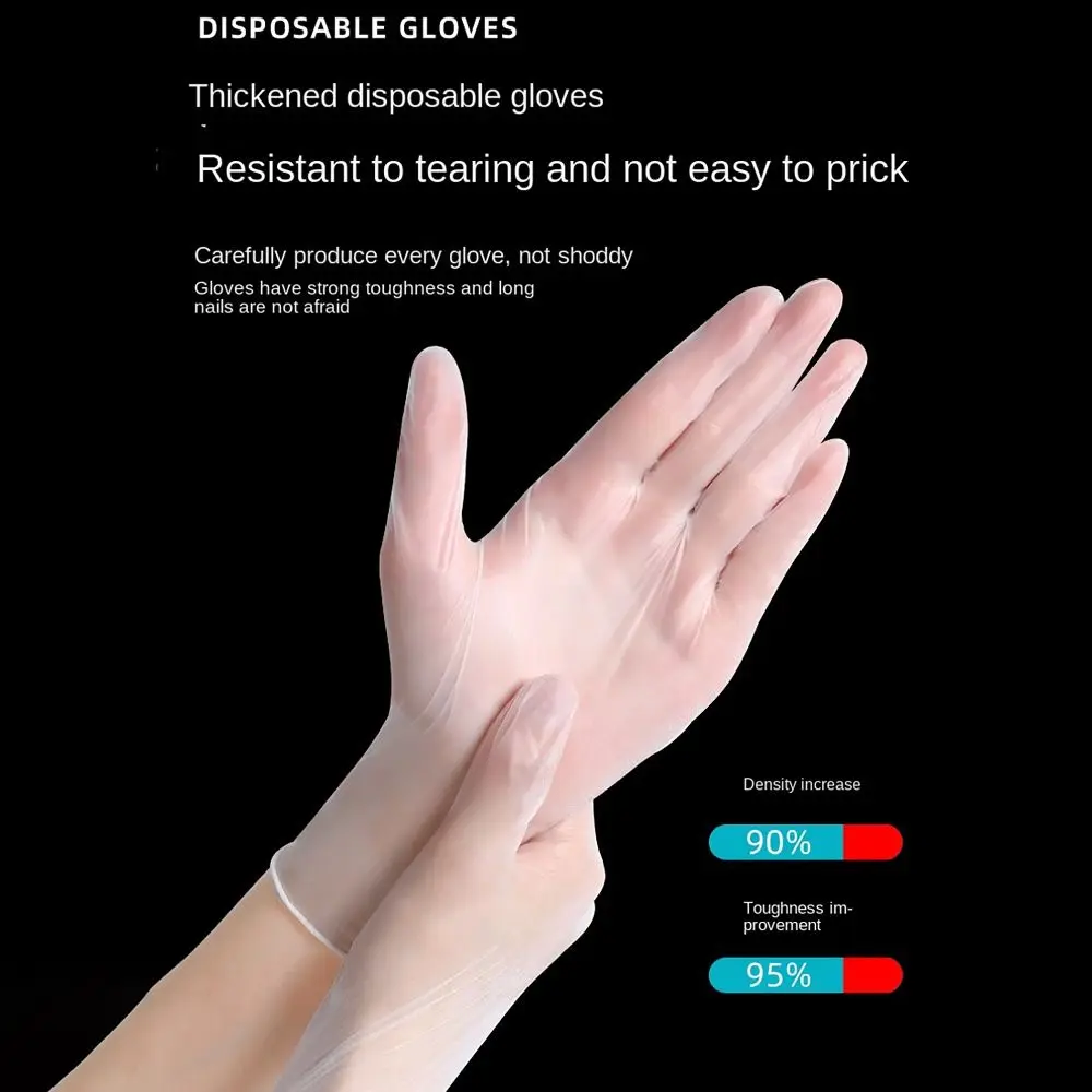 100Pcs Disposable Gloves Acid Work Safety S/M/L/XL Cleaning Gloves Transparent Non-Slip Thickened TPE Latex Free disposable gloves