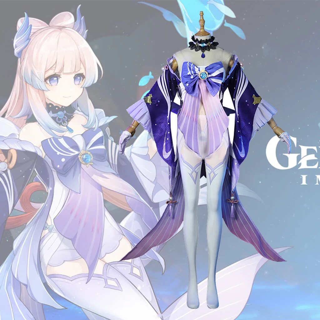 

Костюм для косплея Genshin Impact Sangonomiya Kokomi, комплект одежды, униформа Sangonomiya в китайском стиле, костюмы на Хэллоуин