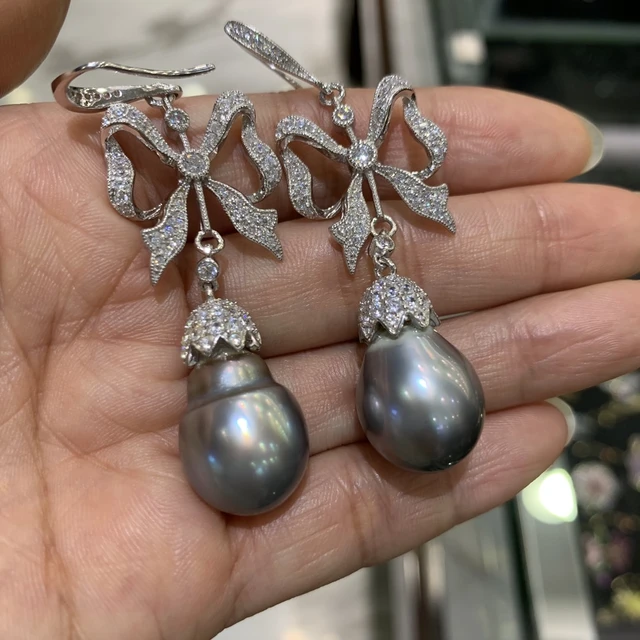 Grey Color Kundan Stone Beads Golden Earrings - naariverse.com