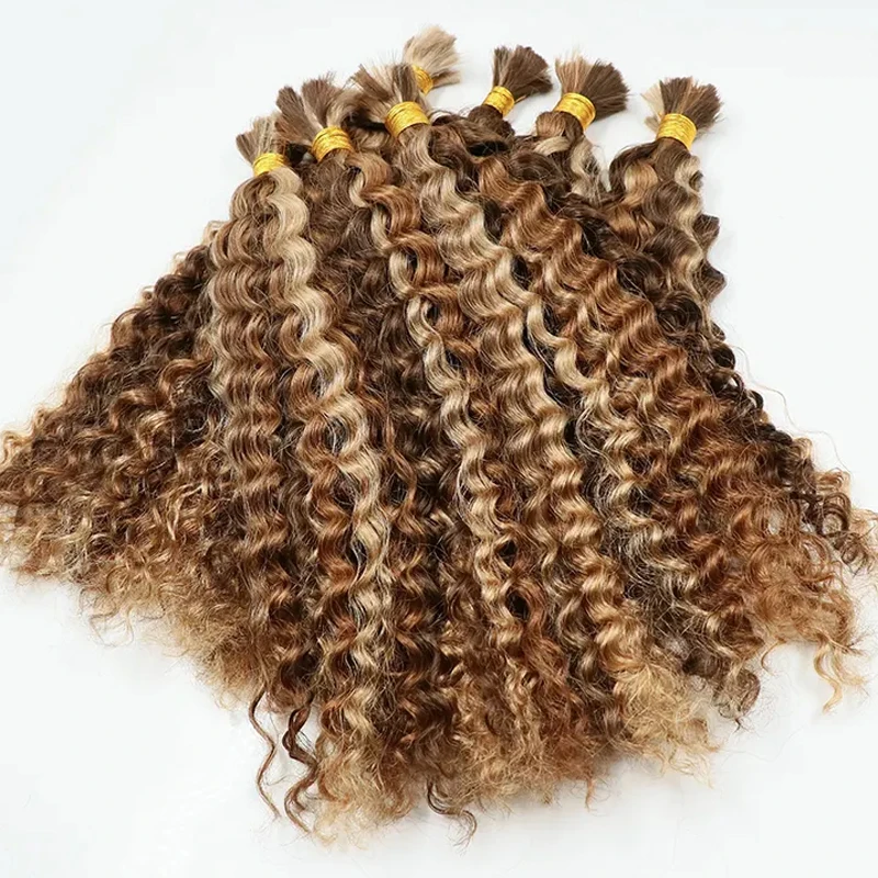 Bulk Human Hair for Braiding Vietnam Deep Wave Hair 18-30 Inches No Wefts Natural Color Extension for Women 100g/pcs