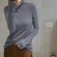 الصوفى مايكرو شفافة سترة الكشمير المعنقة المرأة الياقة المدورة ضئيلة الصوف قاعدة سترة الحياكة 2024 خريف/شتاء نموذج جديد 4