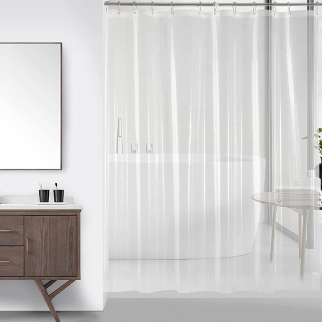 Cortina de ducha transparente impermeable, revestimiento de ducha de  plástico ligero PEVA, cortina de ducha de