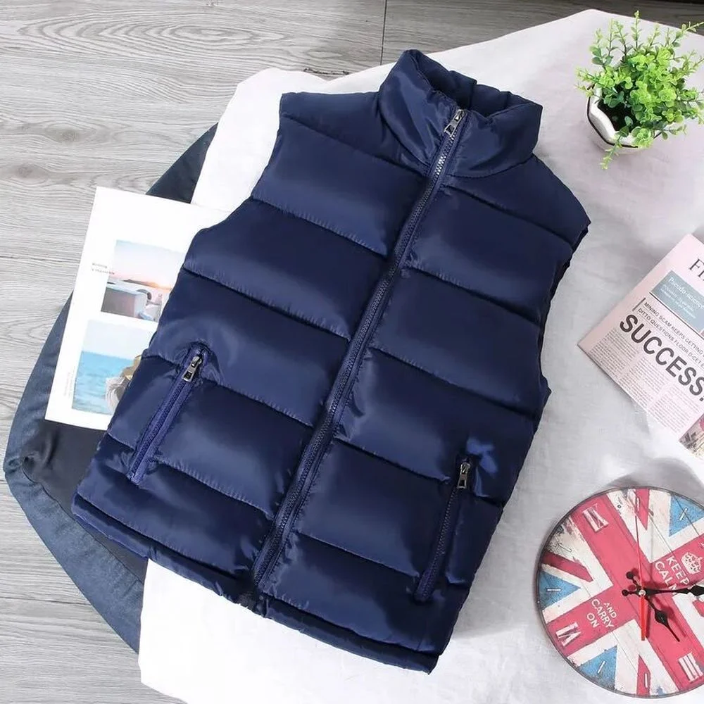 

White Vest Jacket Men Slim Fit Stand Collar Sleeveless Puffer Jackets Spring Autumn Casual Waistcoat Men Warm Coat 2023 Trends