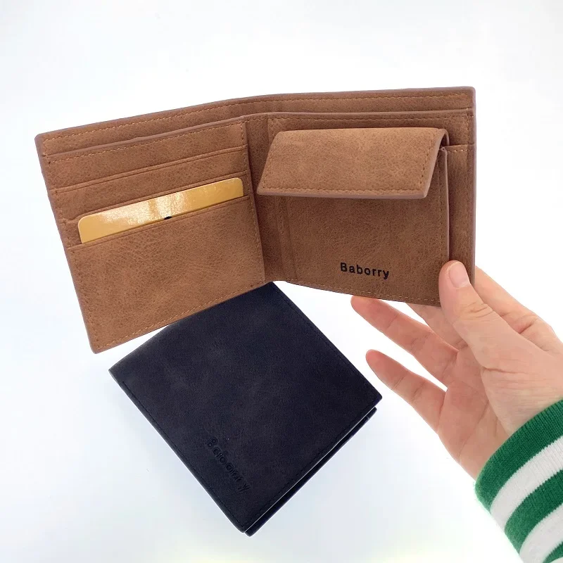 Mens Wallet Fashion Rfid Men Wallets with Coin Bag Zipper Small Mini Wallet Purses New Design Dollar Slim Money Bag