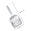 Cat Litter Scoop Grey Heavy Duty Metal Long Handle Pet Scooper High Efficiency Sifting Shovel Comfortable Hold No Rust 2