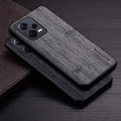 Case for Xiaomi Redmi Note 12 Pro Plus Turbo 5G 4G funda bamboo wood pattern Leather cover Luxury for redmi note 12 pro case