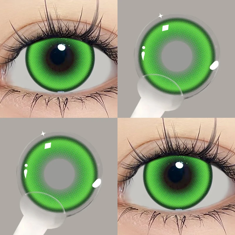 Vibrant Green Korean Big Eyes Cosplay Contact Lenses - Premium Quality & Fast Shipping