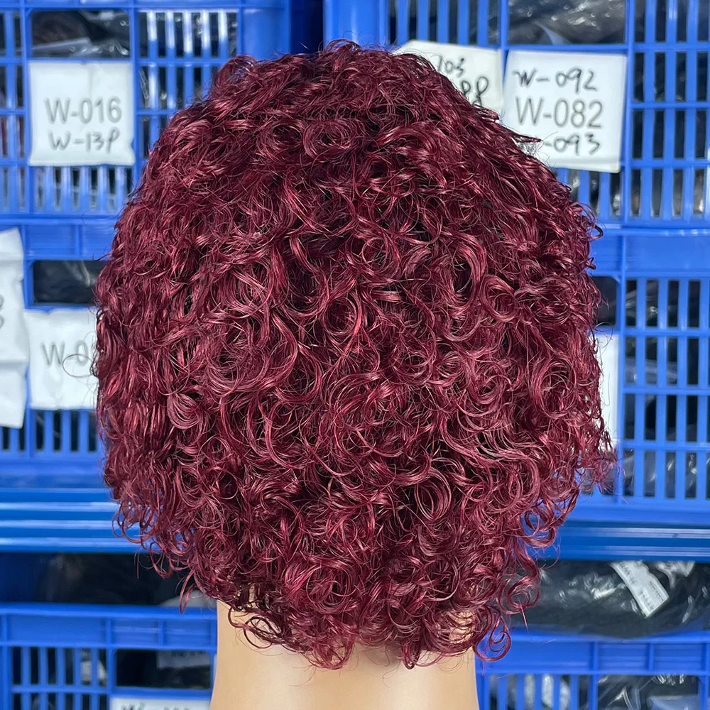 Parrucche Corte Ricci all'Ingrosso Disponibili, Parrucche Taglio Pixie 100% Capelli Umani, Parrucche Chioma Trendy per Donne Nere, Parrucca Completamente Realizzata a Macchina - immagine 5