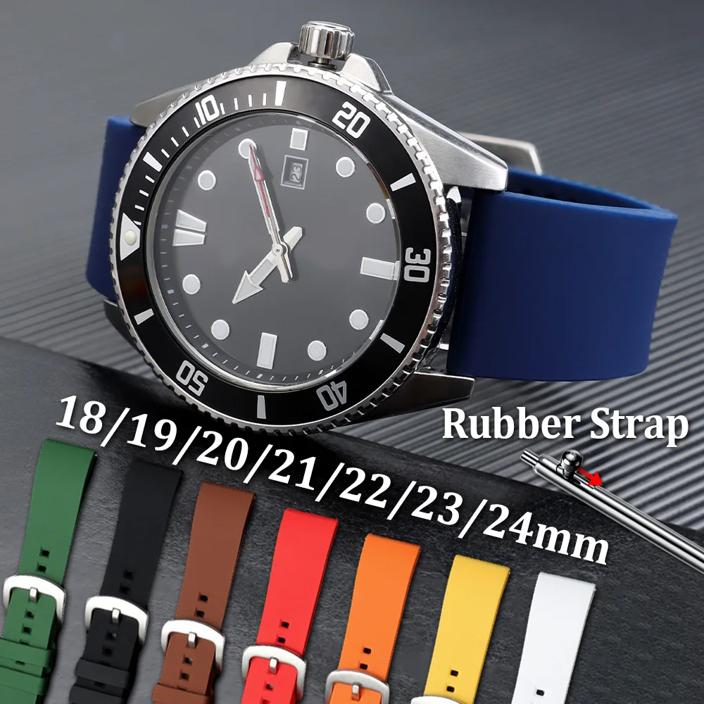 Quick Release Waterproof Silicone Sports Watchband - Soft Rubber Strap