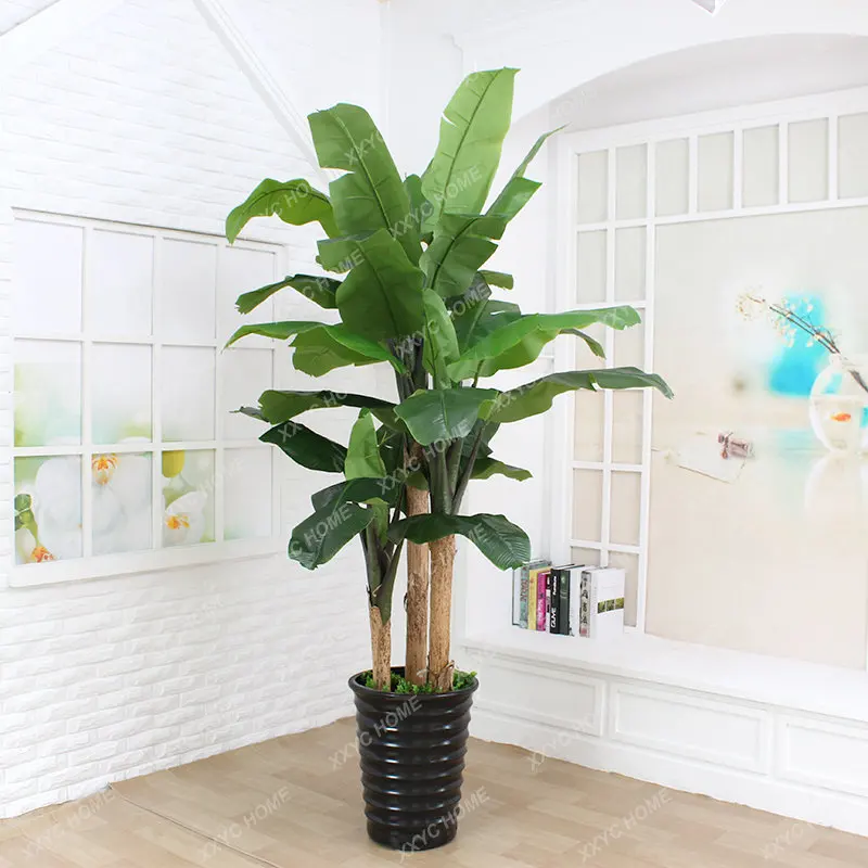 

Fake Trees Simulation Plant Pot Kwai Tree Large Green Plant Plastic Flowers Ornament Decoration Ground Bonsaian