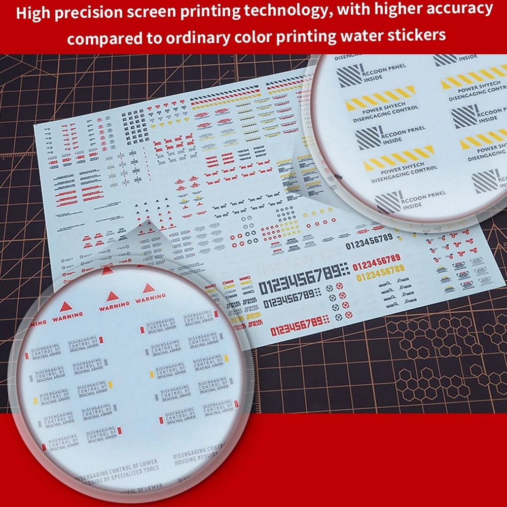 145x100mm Model Kit Waterslide Transfers Decals Alphabets Symbols UV Fluorescent Stickers for Model Railroad Water Slide Decal