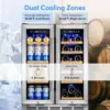 Wine and Beverage Refrigerator with Glass Door, 24-Inch Dual Zone Wine Fridge Under Counter - 18 Bottle and 65 Can Large Capacit 3