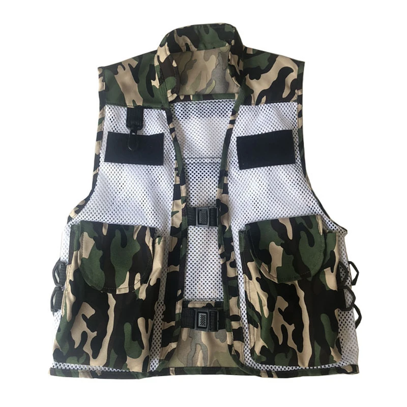 2023 Men's Camouflage Multi-Pocket Functional Vest Photography Fishing Outdoor Thin Vest geely serving army fan door appearance of fishing and hunting bird photography non stick grass wind camouflage bionic camouflage