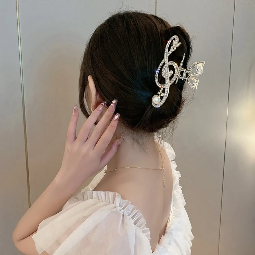 Rhinestone Music Note Hair Clip for Women Thick Hair Accessories