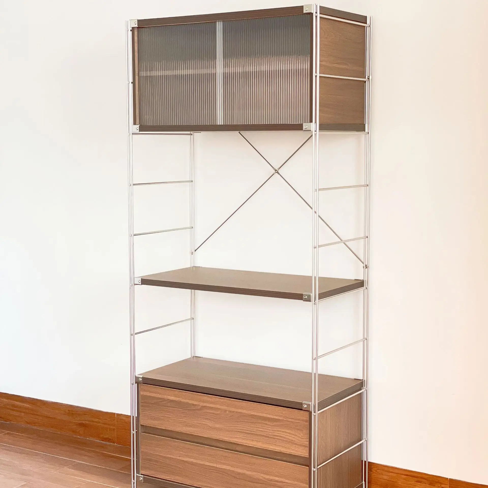 Sideboard Cabinet Cupboard Stainless Steel Storage Rack Kitchen Floor Multi-Layer Wall Storage Armoires de Cuisine