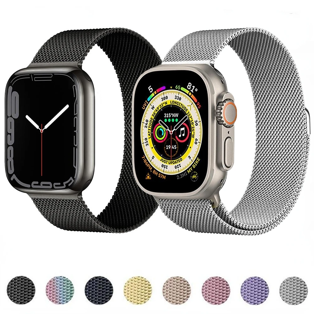 Metal Strap For Apple Watch 8 7 45mm 41mm Ultra 49mm Breathable