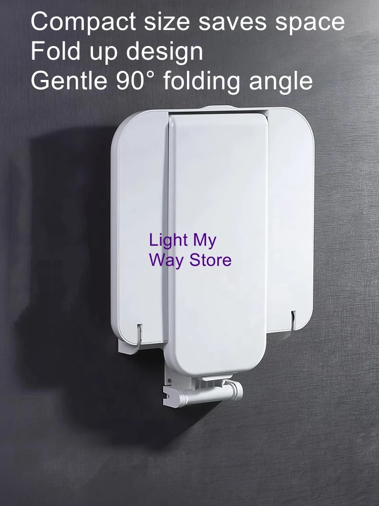 Folding Shoe StoolWall Mounted Wall Invisible Shoe StoolShower Stool for the ElderlyBath StoolBathroom Grooming Chair 4