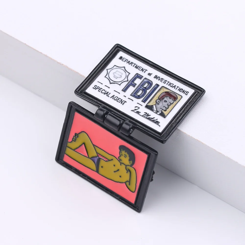 Cartoon Enamel Pins ID Card Flip Brooches Jewelry Gifts For Friends anime brooches game brooch