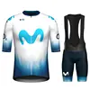 TDF Movistar Team Cycling Jersey 2023 Set Short Sleeve Blue Clothing Road Bike Shirts Suit Bicycle Bib Shorts MTB Maillot Ropa 1