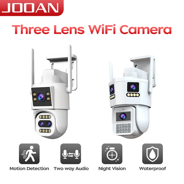Caméra PTZ WiFi JOOAN 5K 4K pour extérieur, trois objectifs, détection de mouvement, caméra IP de sécurité, vision nocturne, étanche, vidéosurveillance CCTV 1