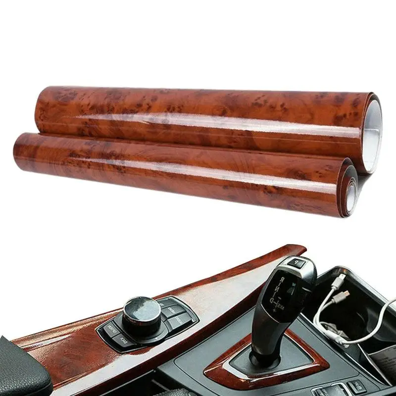 

30x120cm Car Glossy Wood Grain Vinyl Film Interior Waterproof Decoration Sticker Car Interior Sticker Decals