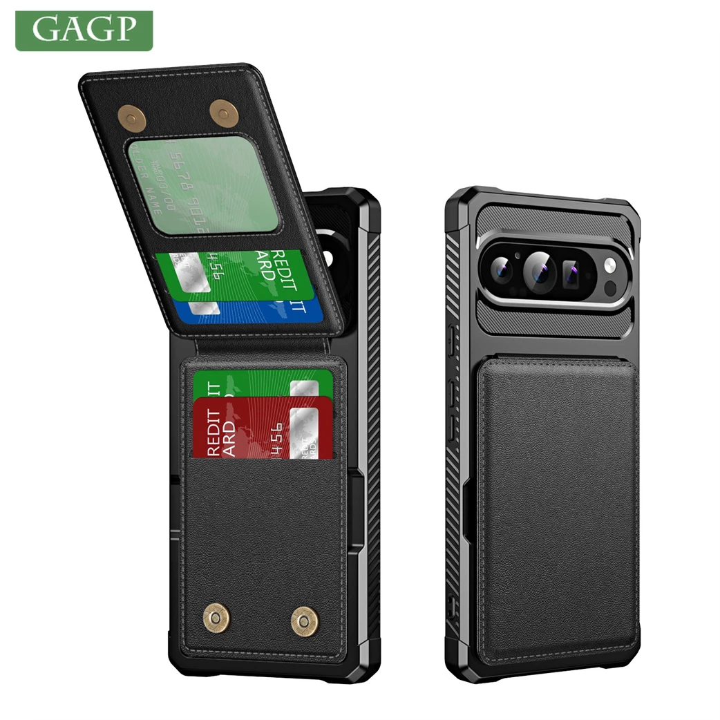 Elegant Leather Flip Wallet Case with Stand and Magnetic Closure