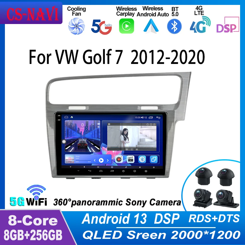 

Android13 For Volkswagen Golf 7 MK7 GTI 2011-2021 Car Radio Carplay HD Multimedia Auto GPS Navigation Stereo Video Player WIFI