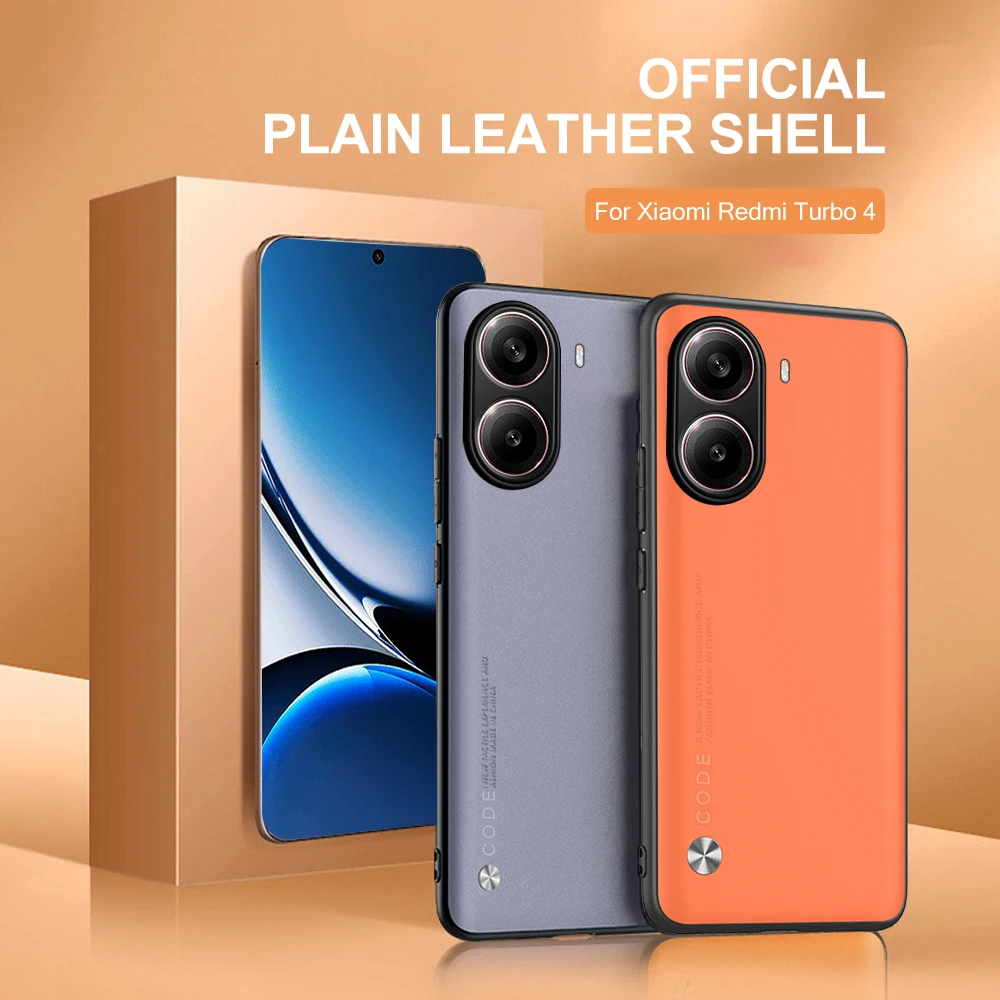 Leather Shockproof Case with Silicone Frame - Soft and Durable Back Cover