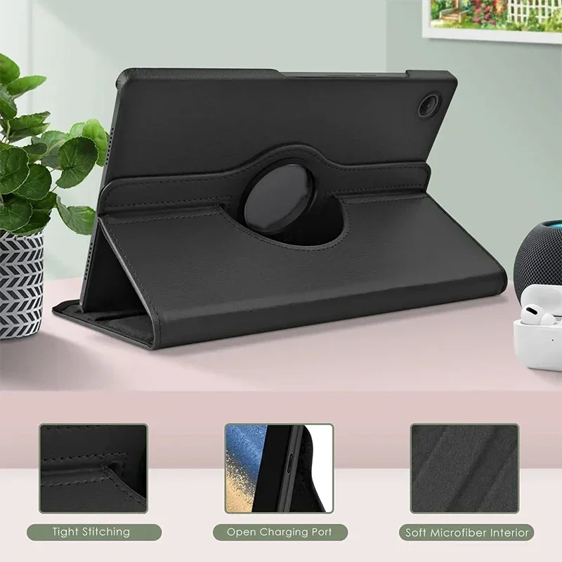 Elegant 360° Rotating Leather Stand Tablet Case - 8.7 Inch