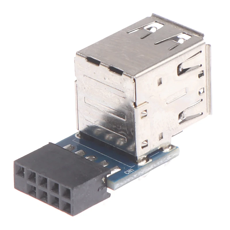 【C】1Pcs 9핀 마더보드-듀얼 USB 2.0 커넥터 블랙 마더보드-2 포트 USB 2.0 A 암형 내부 헤더 어댑터 15g