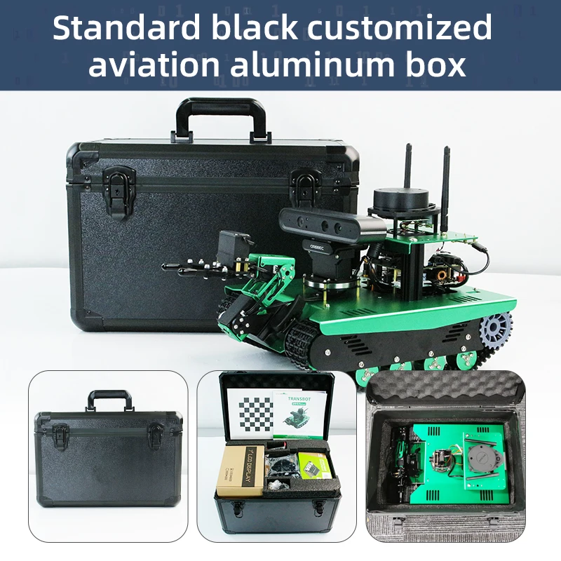 Transbot ROS AI Vision Robot Tank Kit Python Programming with Lidar Depth Camera Robotic Arm Education Design for JetsonNANO 4GB