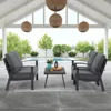 Modern Outdoor Patio Furniture Set, 4-Piece Aluminum Conversation Set, Loveseat, Coffee Table, Includes Cushion, Backyard 2