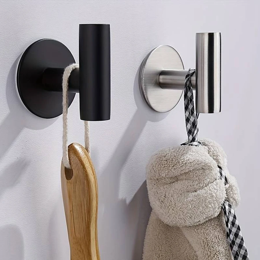 stainless steel hook adhesive hooks wall clothes hook kitchen hook towel hook stainless steel bathroom self-adhesive hook for clothes hats bags no punching required storage
