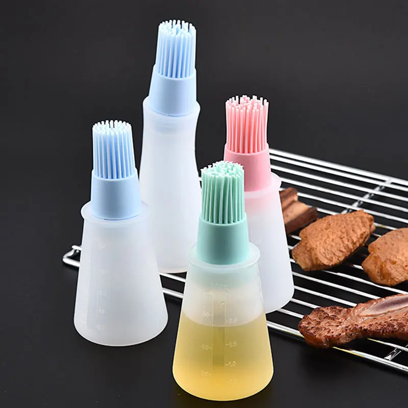 Kitchen Accessories Silicone BBQ Oil Brush Grill Tools Scale Oil Bottle Brush Baking Pancake Gadgets Dispenser 1 Pcs oil brush,silicone basting brush,oil bottle brush