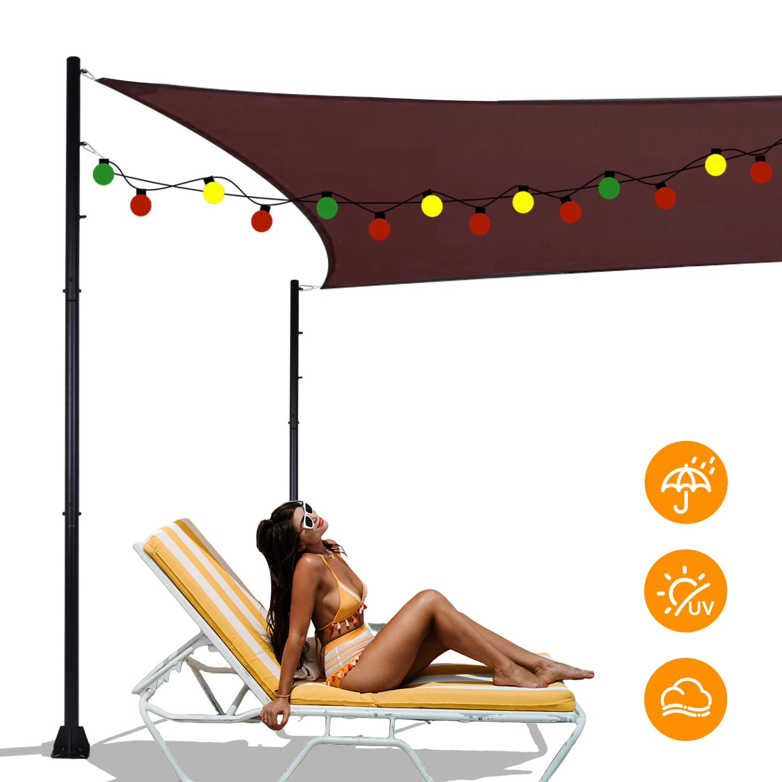 Metal Outdoor Shade Sail Poles for Patio and Backyard