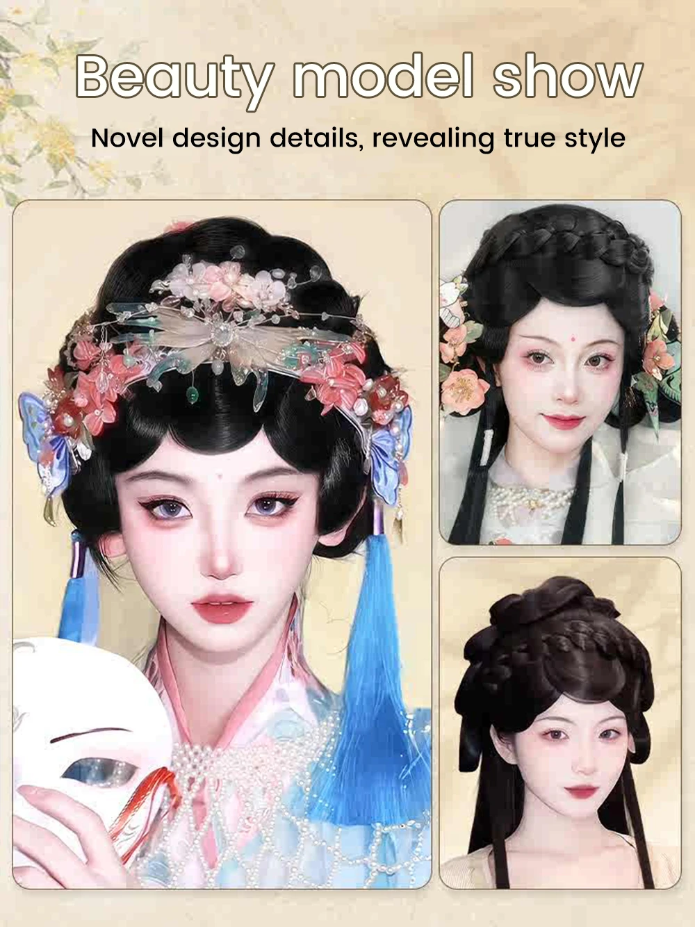 Synthetic Curly Wig for Women with Bangs and Vintage Style