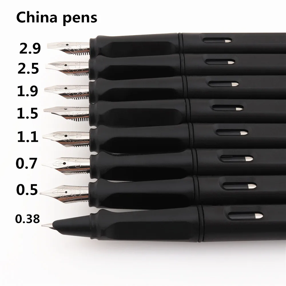 Jinhao 878 Black 0.38/0.5/0.7/1.1/1.5/1.9/2.5/2.9mm Student office Fountain Pen 