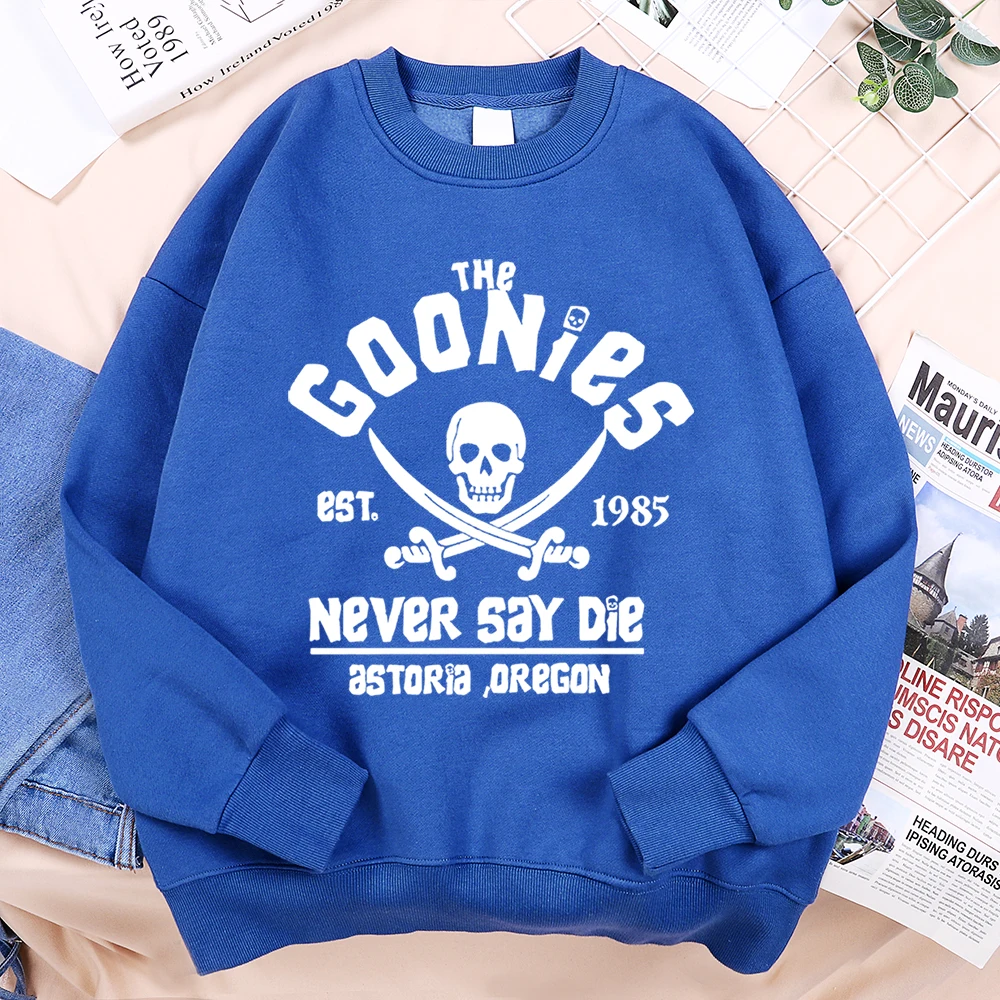 The Goonies Never Say Die Printing Hoody Man Hip Hop O-Neck Menswear Fashion Fitness Hoodie Crewneck Loose Fleece Sweatshirt
