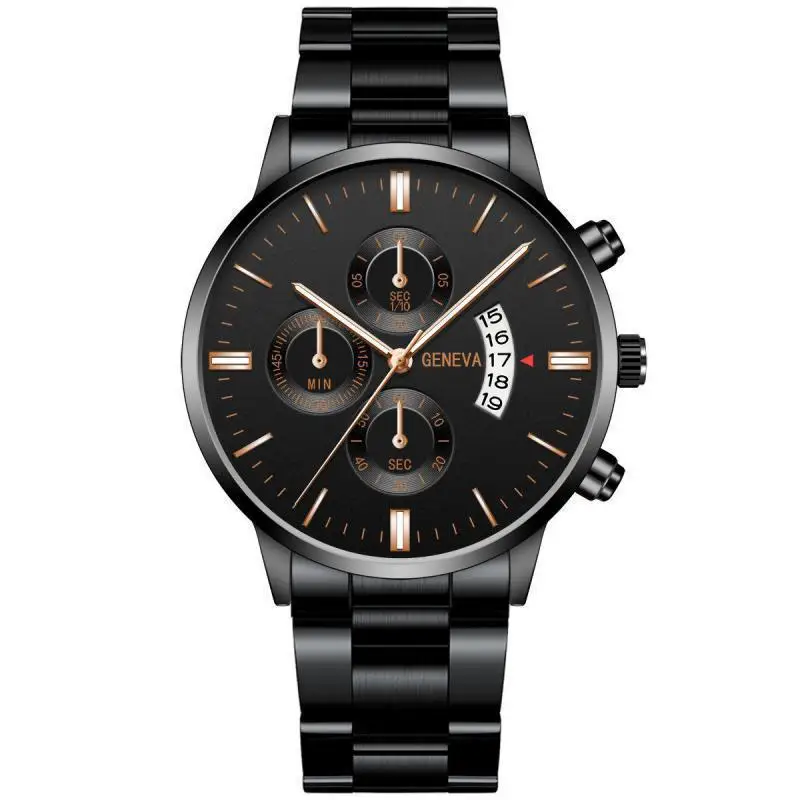 Fashion Men Stainless Steel Watch Luxury Calendar Quartz Wrist Watch Mens Business Watches for Man Clock Montre Homme 4