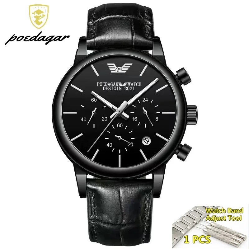 Stainless Steel Business Top Brand Luxury Quartz Watch for Men Fashion Sports Chronograph Waterproof Men Watch Relogio Masculino 