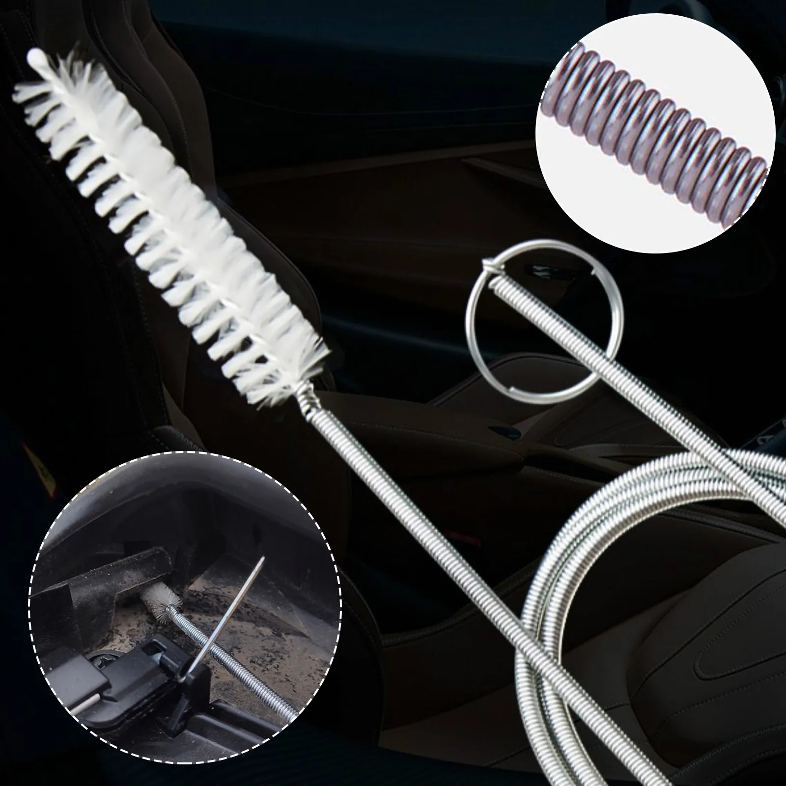 Spazzola Flessibile Per Pulizia Tubi Di Scarico Auto, Lunga 3 Metri, Diametro 10 Mm, Con Setole In Nylon, Per Tetto Apribile E Condotti - 3