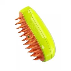 Electric Pet Grooming Brush with Soft Silicone Bristles for Gentle Hair Removal and Bathing (Green)