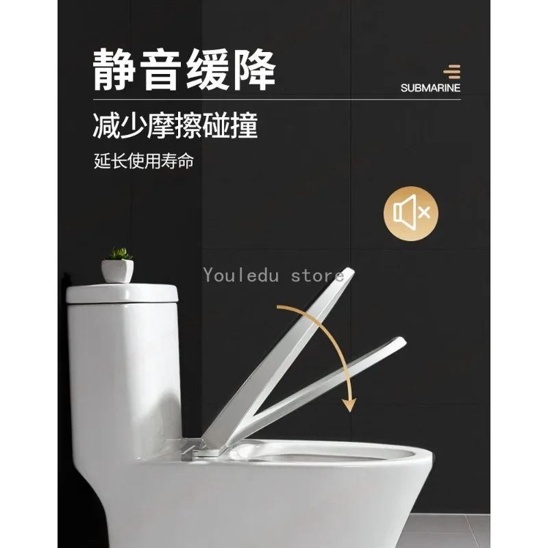 PP Universal Slow-Close Toilet Seat Lid Cover Set Thicken Replacement Antibacterial Square Round O/V Type Toilet Seats