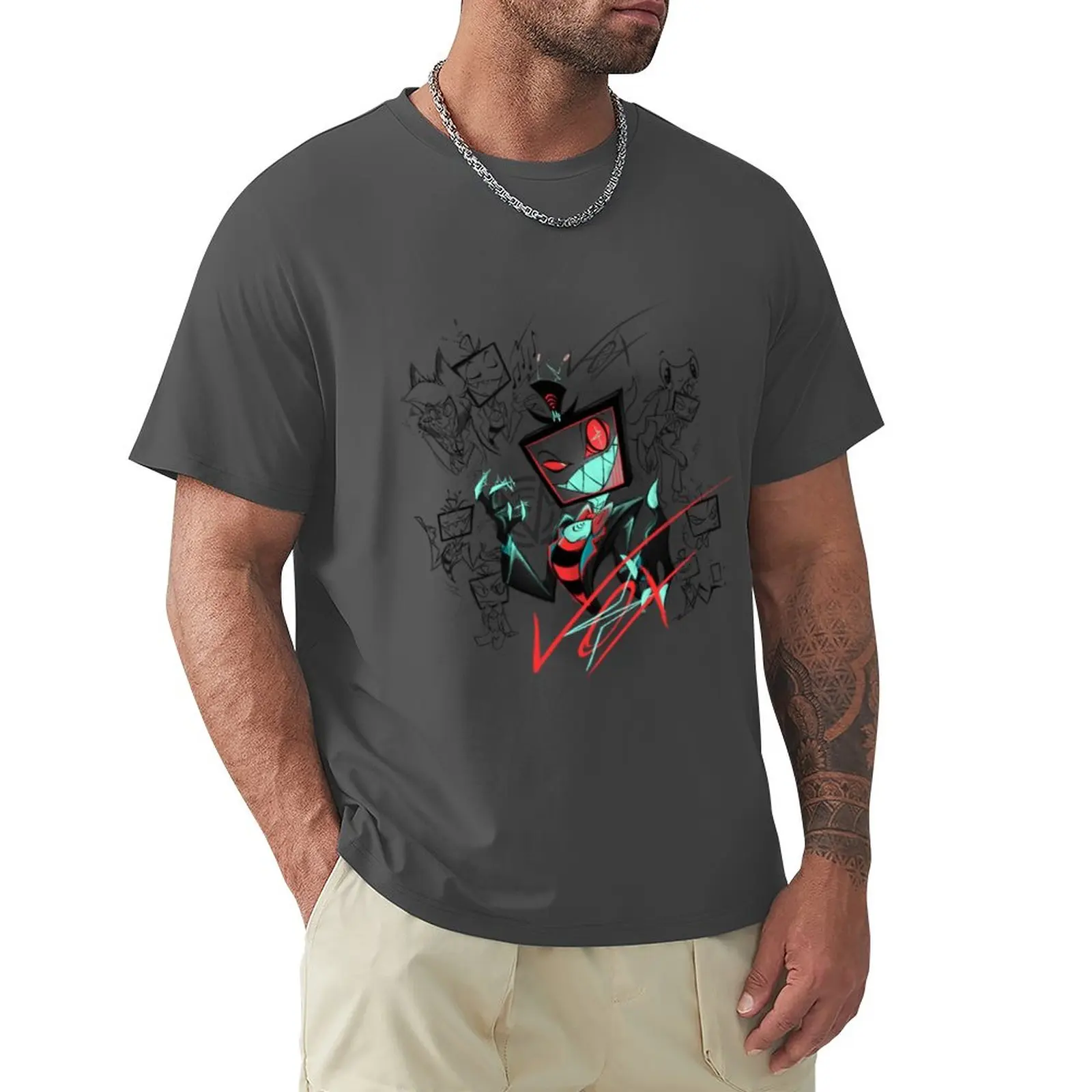 

Sketchy Vox T-Shirt cat shirts Short sleeve men workout shirt